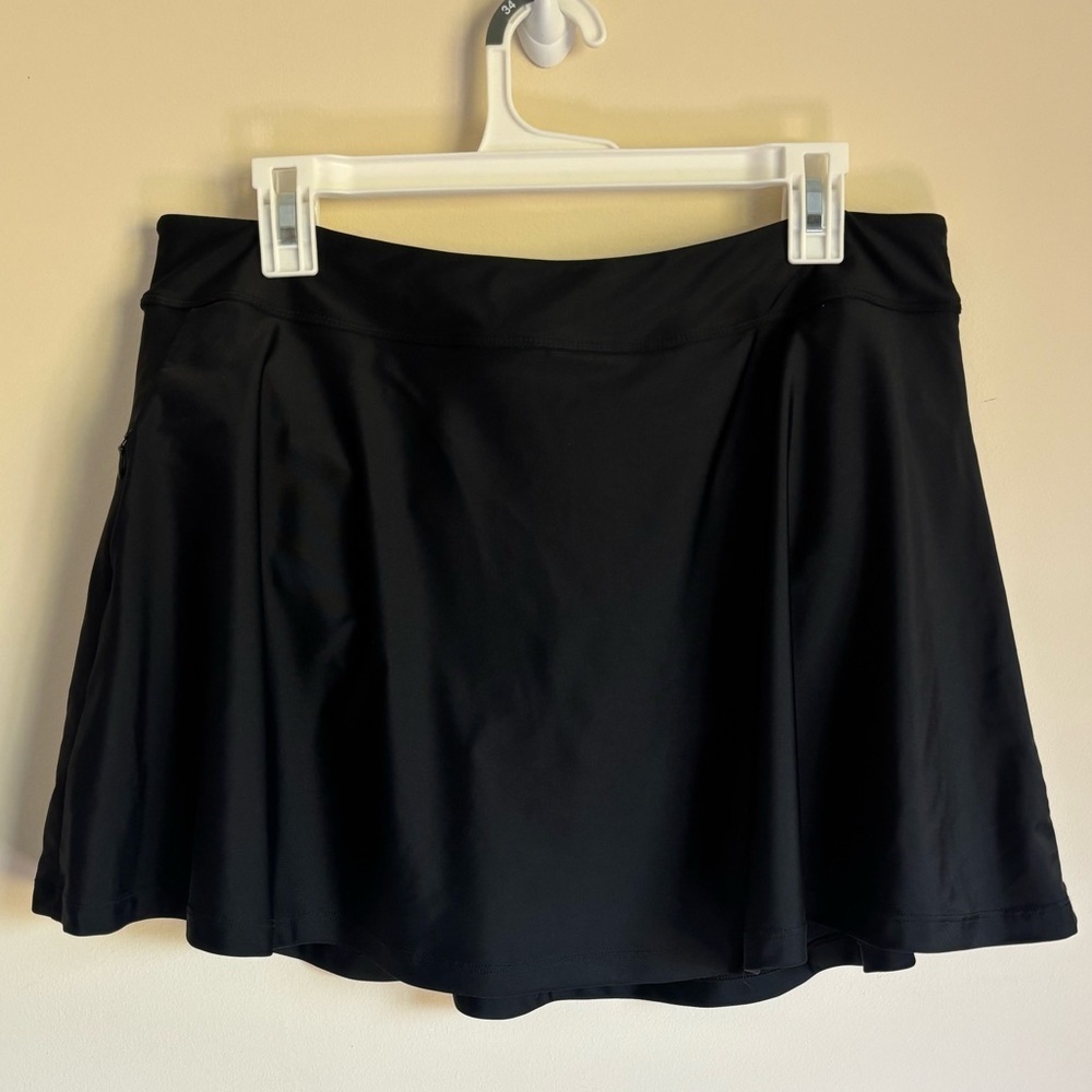 Baleaf Women's High Waisted Swim Skirt with Side Pocket Size XL Bkack